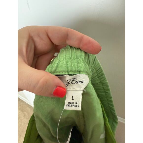 J. Crew Linen Blend Lightweight Gauzy Loose Flowy Green Pull On Shirts Large NEW - Picture 4 of 6